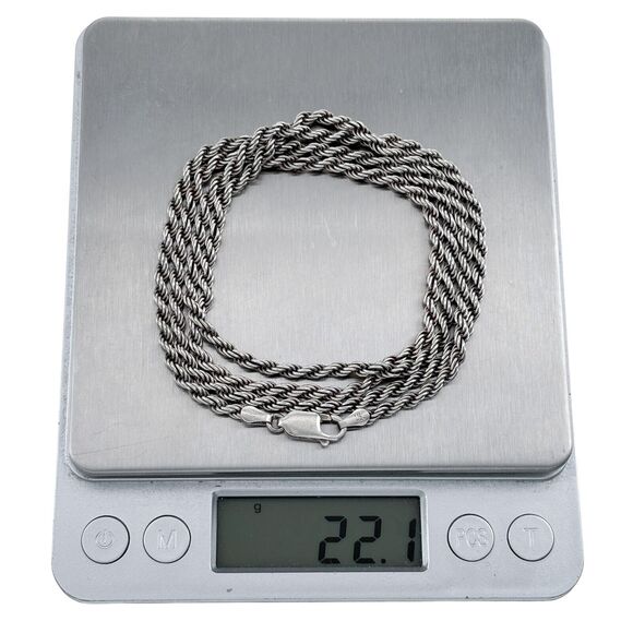 Vintage Italy Milor Sterling Silver 925 3.0mm Twisted Rope Chain Necklace 30" - Picture 5 of 5